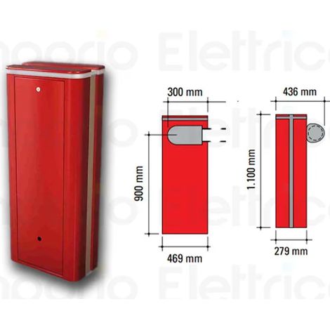 faac kit barrière automatique 24v avec capot rouge 104680 hybrid b680h kit r