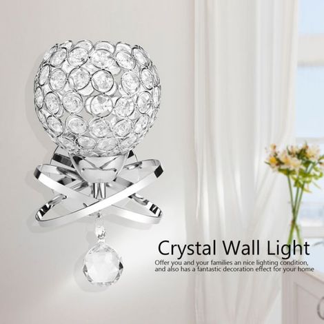 Applique Murale - Cristal - Octogonale - Pour Salle De Bain Chambre Salon Couloir Hotel - 14.5 X 24.5 Cm - E27 - 650 G (1/5)