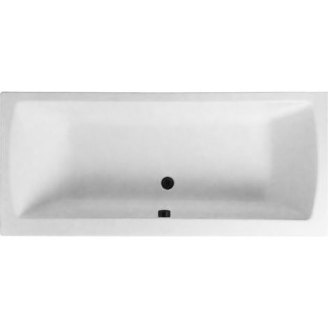 Bañera rectangular de 180x80cm con patas VITRA Neon blancas + desagüe WIRQUIN con tapa y tapón en negro mate/Black Touch.