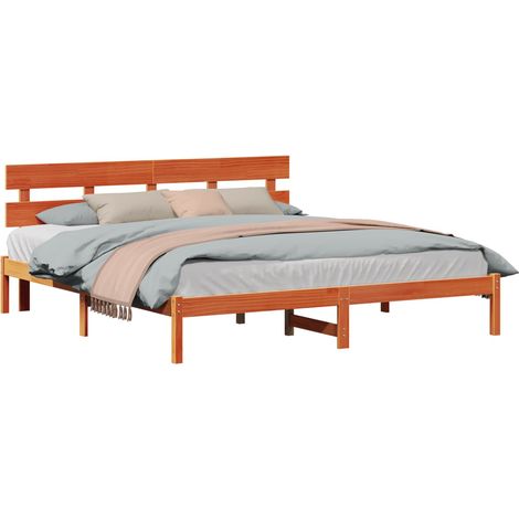 Maison Exclusive - Bettgestell mit Kopfteil Braun 180 x 200 cm Ma