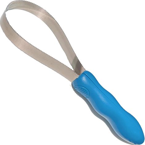 Coltello da saldatore per cavalli, lama seghettata con lama in metallo, pettine per pulire sporco e peli morti dagli animali domestici (1/5)