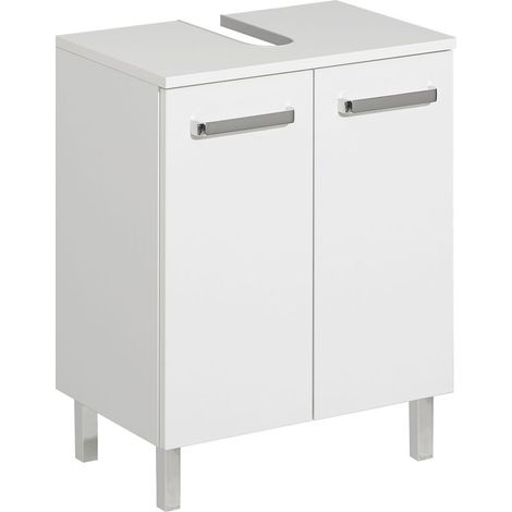 Waschtisch-Unterschrank WARSCHAU-66 in weiß glänzend - B/H/T: 50/62/33cm