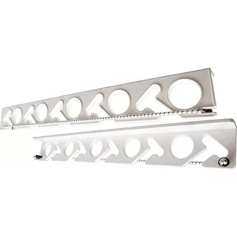 Lot de 2 supports de canne à pêche, 10 cannes à pêche, support mural ou au plafond, suspension horizontale/verticale avec 10 trous, support pour 10 cannes à pêche, garage, (1/5)