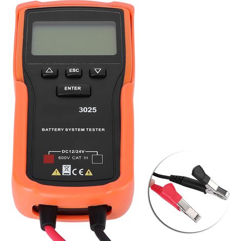 Testeur de batterie automobile, analyseur de système de charge, instrument de détection de circuit, 100-1700 CCA, 12 V, 24 V (1/5)