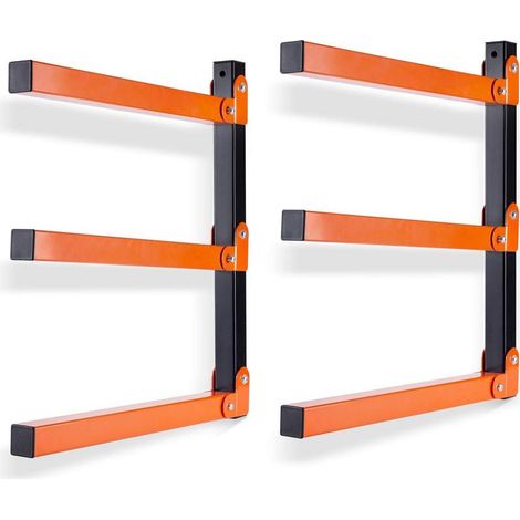 Set aus 2 Wandorganizern aus Holz und 3-stöckigen Metallregalen für Holz – für den Innen- und Außenbereich (1/4)