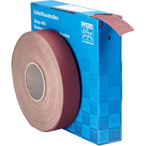 PFERD TOOLS Korund Schleifbandrolle Gewebe SBR Breite 40mmxLänge 50m A100 für universelle Anwendung