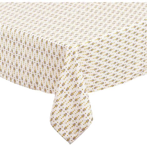 Nappe Antitache Imprimé "Peduru" 140x240cm Beige (1/5)