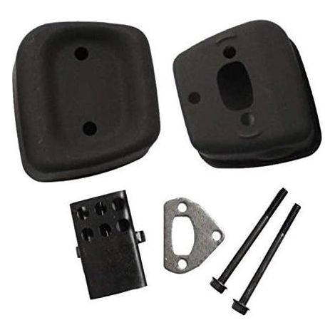Joint de pot d'échappement avec 2 boulons pour tronçonneuse Husqvarna 36 41 136 137 141 142. Remplace la pièce 545006044. (1/2)