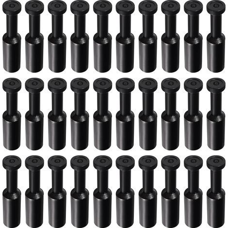 30 Pièces 8mm OD Obturation Pneumatique, Bouchons Raccords à Pousser, Lot de Bouchons d'obturation de Style Bouchon Pneumatique, pour Raccords de Raccordement de Tube de 8mm, Noir (1/5)