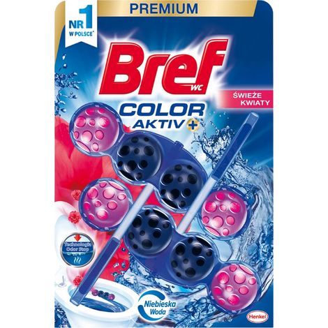 Bref Color Aktiv+ Toilettenhänger, Farbwasser, frische Blumen, 2 Stück