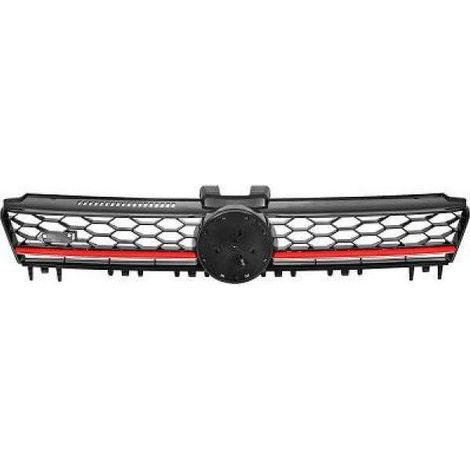 Grille de calandre avant noir et rouge Volkswagen Golf 7 GTI phase 1 2012-2017