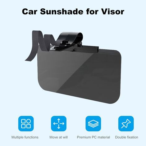 Blendschutz-Sonnenblende SD-2306 für Autos, verstellbare schwarz/gelbe Gläser, robuste Doppel-PC-Befestigung (1/5)
