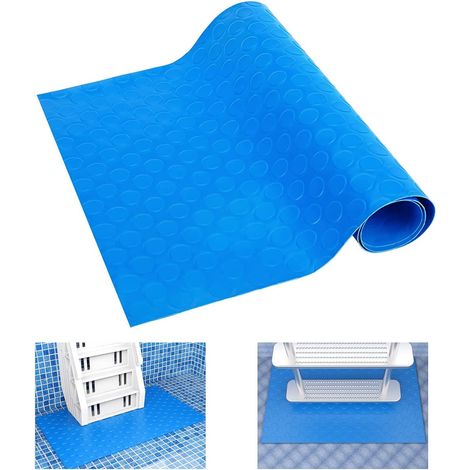 Tapis d'Échelle antidérapant de Piscine - Protection de Texture pour la Doublure et Les Escaliers Hors Sol 90x40cm (Point) (1/5)