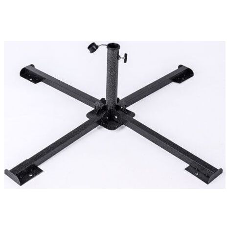 Pied Pliable pour Parasol de Terrasse Extérieur Ø84X35 cm, Acier pour Mât de 38 à 50 mm, Support Parasol de Jardin, Pied de Parasol, Résistant, Léger, Compact et Facile à Placer (1/5)