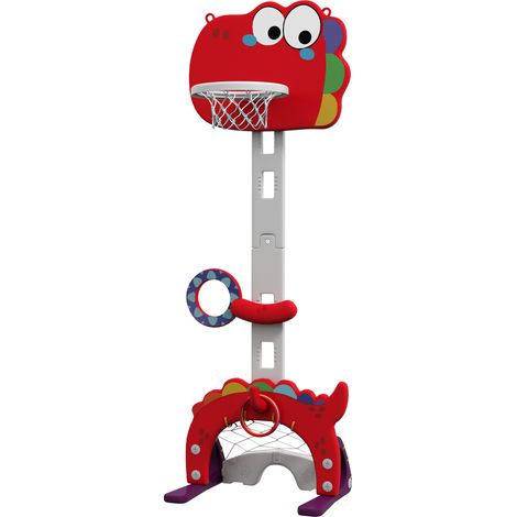 Panier basket enfant réglable 5 en 1 lancer balles golf football jeu lasso 3-6 ans