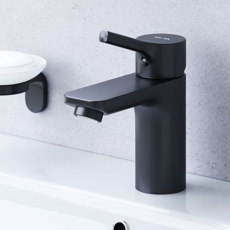 AM.PM Wasserhahn Bad Schwarz Matt Waschtischarmatur Bad Armatur Mischbatterie Waschbeckenarmatur Einhebelmischer Badezimmer (1/5)