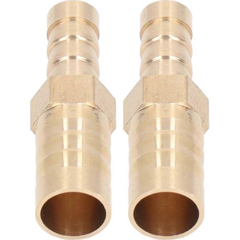 Lot de 2 tuyaux flexibles en laiton avec raccord réducteur à barbes, raccord réducteur hexagonal à barbes, 12 mm (1/2 po) à 8 mm (5/16 po) (1/5)