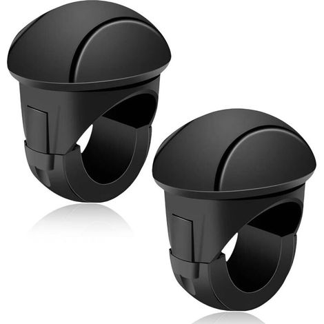 Bardusch-2 Pièces Boule Volant,Bouton Volant Direction Universel Voiture,Boule De Rappel De Volant Pour Voitures, Camion, Chariot Élévateur, Tondeuse, Tracteur, Bateau, Voiturette De Golf(Noir) (1/5)