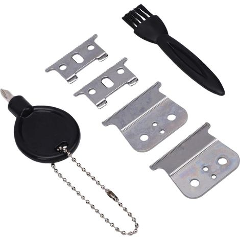T Cutter, Jeu de Lames de Rechange en Acier Inoxydable, Paquet de 4 avec Brosse et Tournevis, Pièces de Tondeuse 4,1 X,1 Cm pour Barbiers à Usage Domestique pour T Outliners GTO GTX GO SLS (1/5)