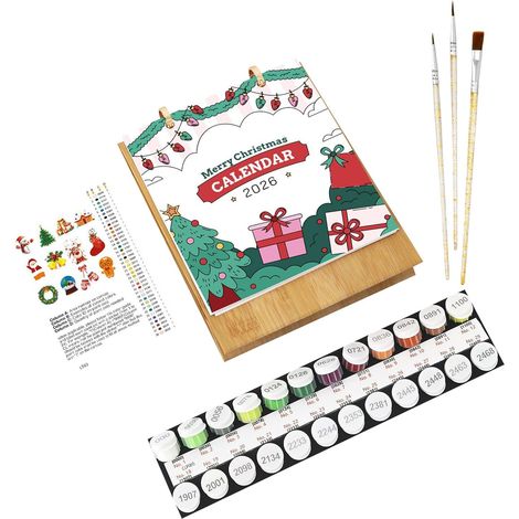 Weihnachtskalender – Adventskalender 2026 zum Ausmalen – Tischkalender – Kreativer Planer für Lehrer, Jugendliche, Haushalt und Schule (1/5)