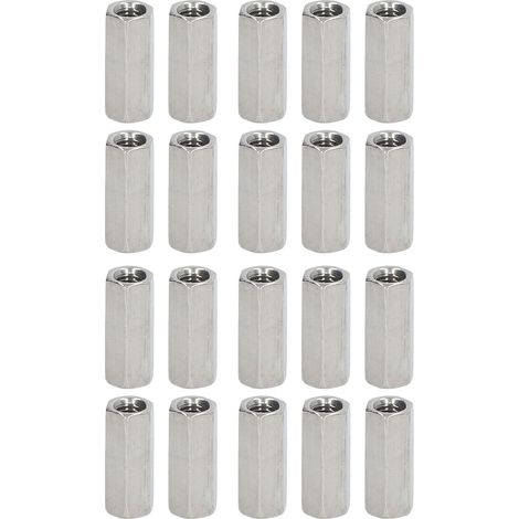 20 Pièces Écrous de Raccordement Hexagonaux Inox 304 Filetés Féminins M5 en Acier Inoxydable Antirouille (1/5)