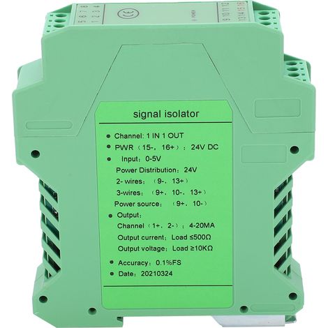 1-Kanal-Signalisolator 0-5 V bis 4-20 mA, DIN-Schienenmontage (1/5)