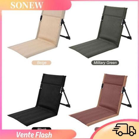 Chaise De Plage - Pliable - Ergonomique - Pour Camping Pique-nique Barbecue - 560 G - Polyester - Vert Armée - 1 Pièce (1/5)