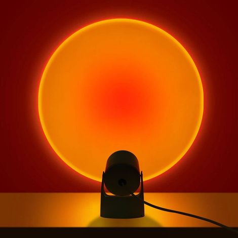 Lumière de coucher de soleil, projecteur, lampe d'ambiance romantique 5W, idéale pour les photos, les décors, les couples, les chambres et les fêtes.