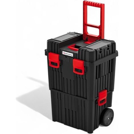 Cassetta trolley portautensili robusta con ruote struttura polipropilene vassoio estraibile modulabile capacità 25 kg (1/5)