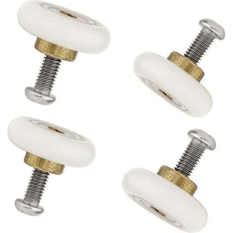 Lot de 4 roulettes de rechange pour porte de douche, diamètre 20 mm (20 mm - 4 pièces)