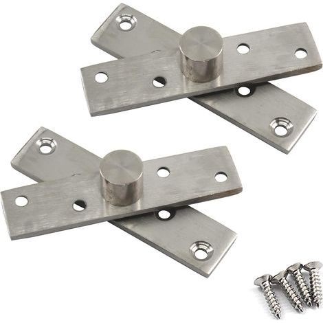 Lot de 2 charnières de porte pivotantes en acier inoxydable 100 mm (1/5)