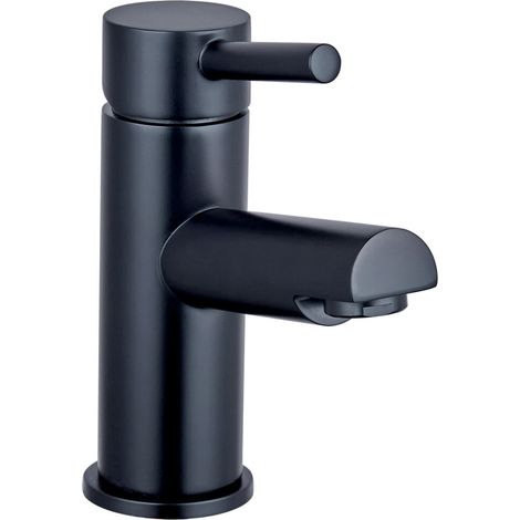 Contemporary Bathroom Mono Basin Tap – Square Lever, 274 x 49mm, Black