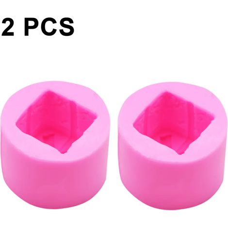 2 moules à savon en silicone, forme rectangulaire 3D, motif fleur, rose, pour la fabrication de bougies DIY (environ 5,8 x 5,8 x 4,5 cm). (1/5)