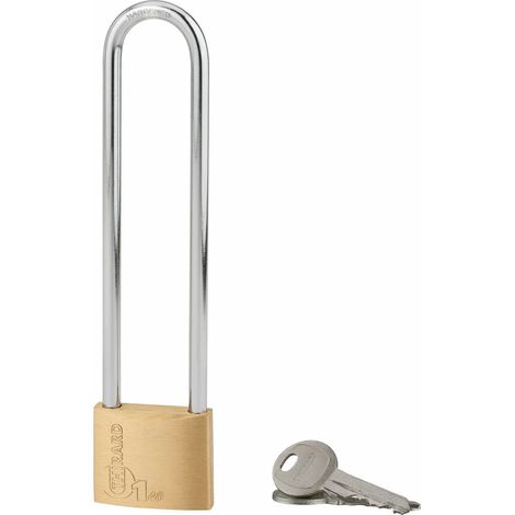 Thirard – Cadenas à clé intérieur 40mm – Corps en laiton monobloc – Anse en acier cémenté à double ancrage – 2 clés en acier nickelé