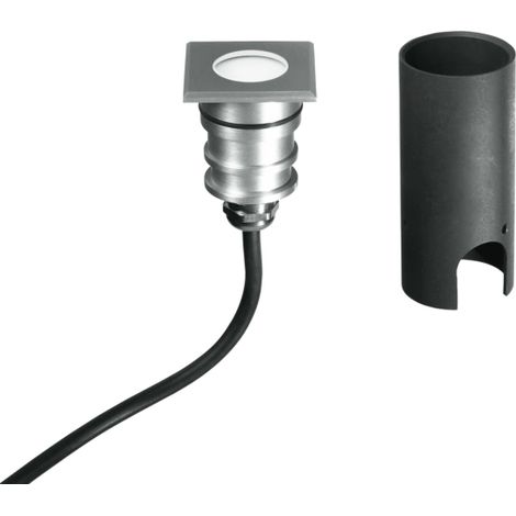 "Calpestabile LED da esterno IMPACT 24V quadrato nichel 3W 3000K (luce calda)"