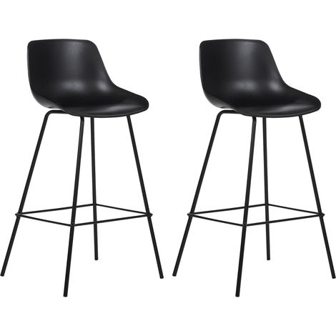 Set of 2 Bar Chairs EMMET Black