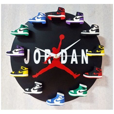 Home 30cm AJ1-12 Horloge Murale , Cadran Horloge pour la Maison Salon Chambre Bureau Café Bar Decor (JORDAN) (1/4)