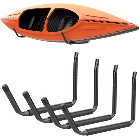 Supporto leggero per kayak, ganci a parete per kayak, adatto anche per canoe, tavole da surf, sci, paddleboard e scale. (1/4)