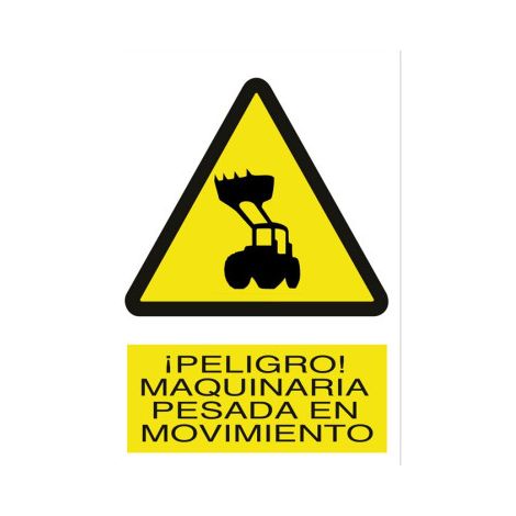 Señal de Peligro Maquinaria pesada en movimiento                                                   Poliestireno       210X148 mm (1/2)