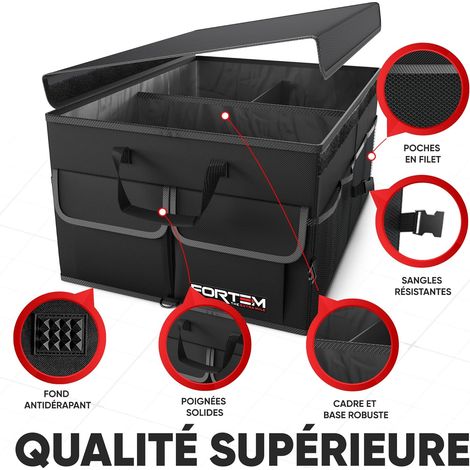 Organizador de maletero de coche, organizador de maletero de coche, organizador de maletero de coche, organizador de maletero de coche plegable, base antideslizante, correa de sujeción ajustable, (neg (1/4)