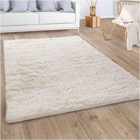 Tapis Poils Longs Salon Shaggy Fausse Fourrure Fourrure Moelleux Beige Crème 60x100 cm (1/5)