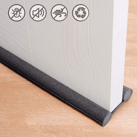 Joint d'étanchéité double Holikme pour portes, coupe-froid et anti-bruit, coupe-vent réglable, 86 cm (34 pouces), gris (1/5)