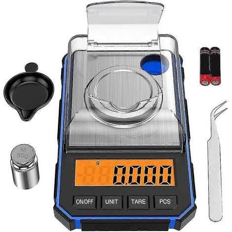 Balance de précision 0,001 g, balance numérique au milligramme 50 g / 0,001 g, balance de poche numérique avec écran LCD, pour laboratoire (1/5)