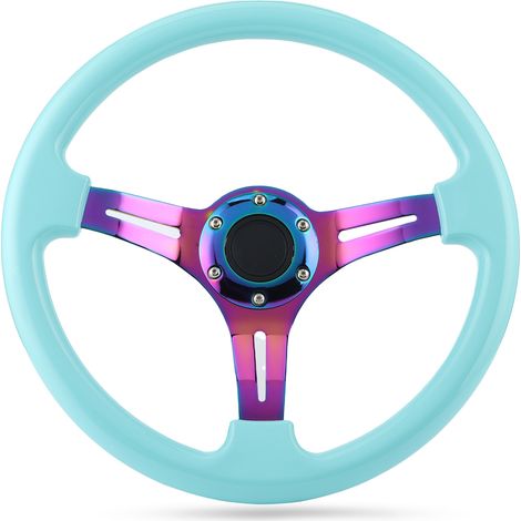Pièce de rechange pour volant de course à 6 trous, diamètre 350 mm, disque foncé universel, bleu clair. (1/5)