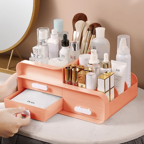 Multifunctional Plastic Desk Organizer with Drawers (1/5)