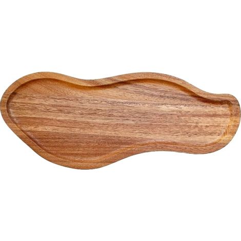 Bandeja de madera, acacia resistente al calor, plato decorativo para servir, L (1/2)