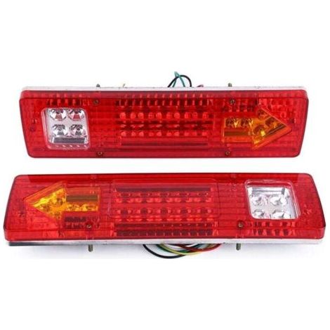 kit Feux Remorque Led, Lot de 2 feux arrière 19 LED pour voiture, camion, remorque, van - Étanche 24 V