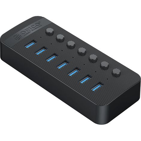 CT2U3-7AB Hub mit 7 USB-A-Anschlüssen – Schwarz (1/4)