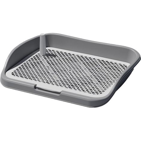 Support de Pipi de Toilette pour Chien, Plateau de Pot pour Chien, grilles d'entraînement, Plateau à litière pour Animaux de Compagnie, Tapis, Gris