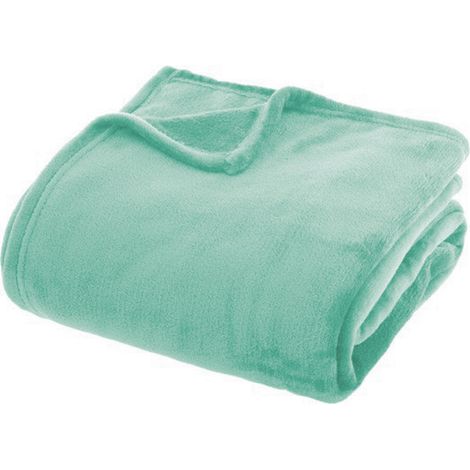 Plaid Morbidissimo Tinta Unita Coperta Soffice Pile Caldo Letto Divano Verde - 210x230 cm